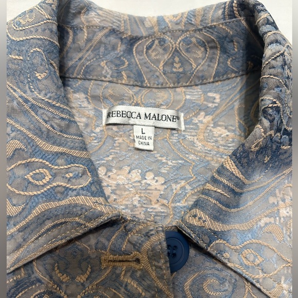 Rebecca Malone jacket size L blue with intricate design - Picture 7 of 9